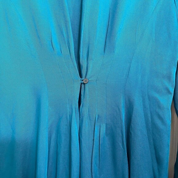 Soft Surroundings Womens Teal Button Up Modal Long Sleeve Allegretti Shirt Small - Picture 6 of 8